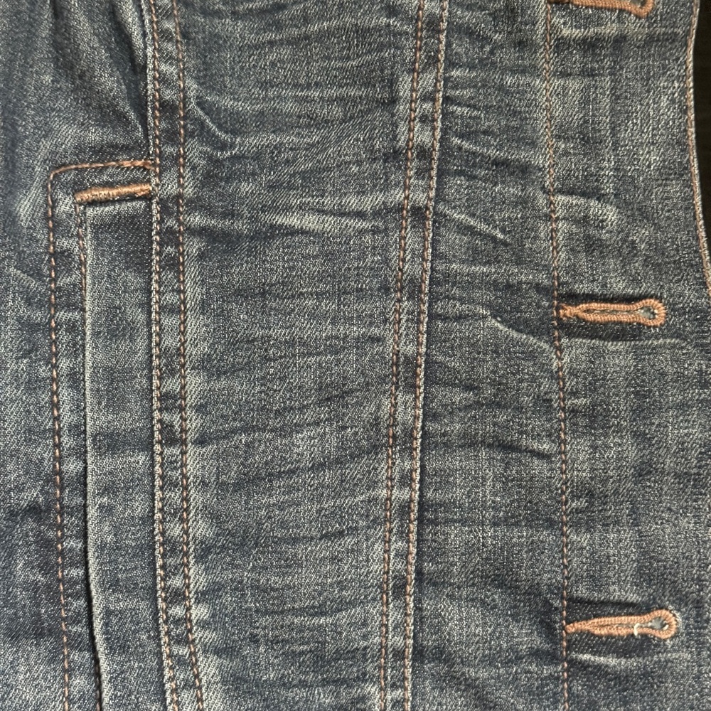 LOFT Dark Indigo Denim Jacket with Chest Pockets - Picture 4 of 7
